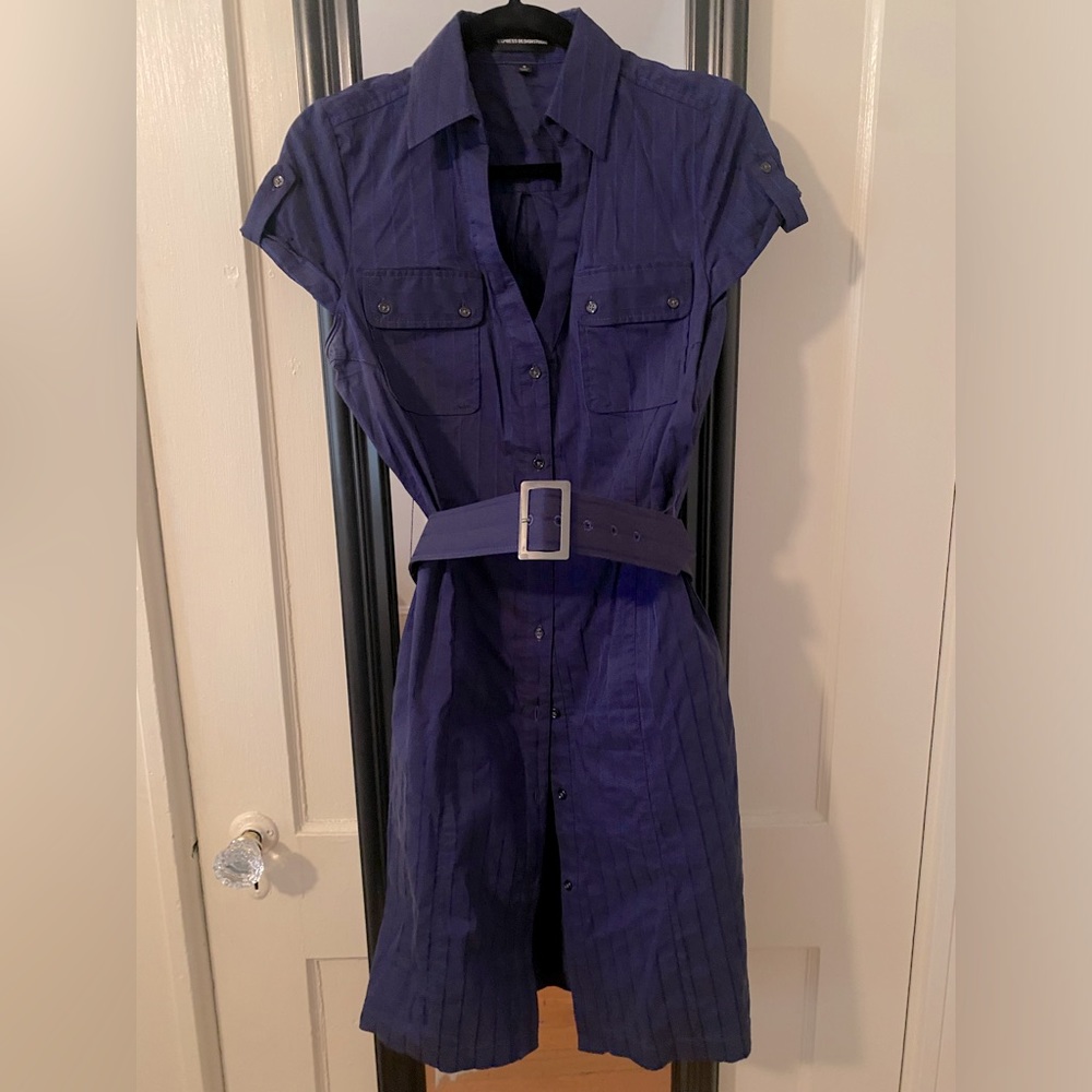 Express collared button front shirt dress